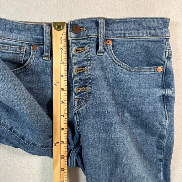 Madewell Jeans Womens 26 Blue Slinny Crop Mid Rise Dark Wash Button Fly - Picture 10 of 14
